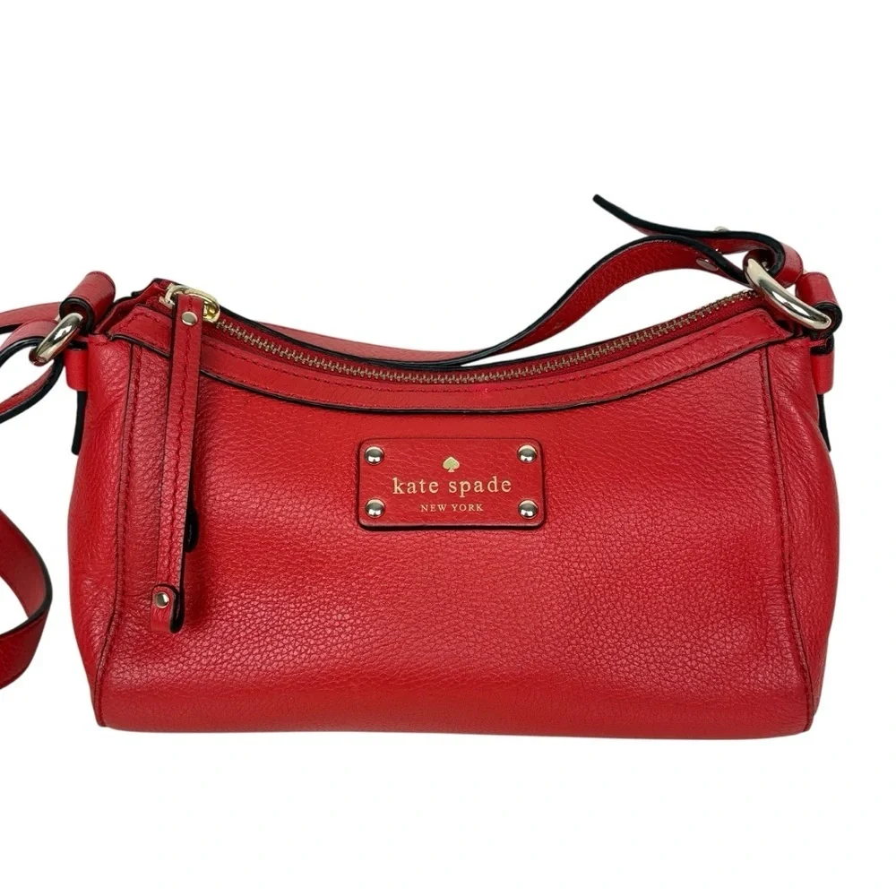 KATE SPADE Berkshire Road Gabriella Leather Crossbody/ Shoulder Bag Red - $298.